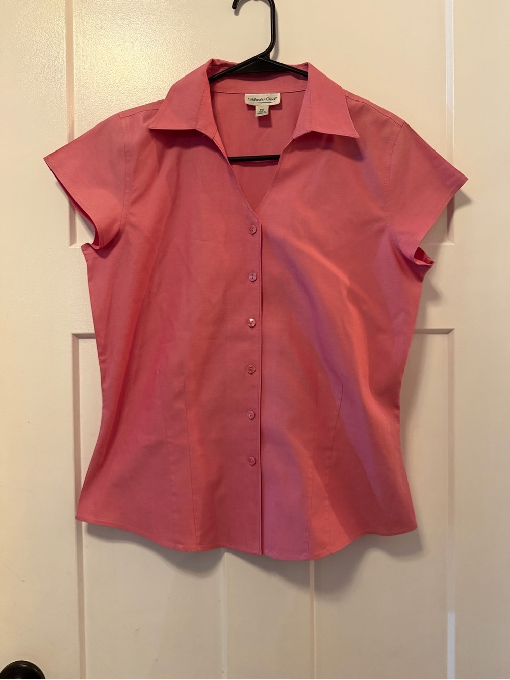 Coldwater Creek Cap Sleeve Button Up